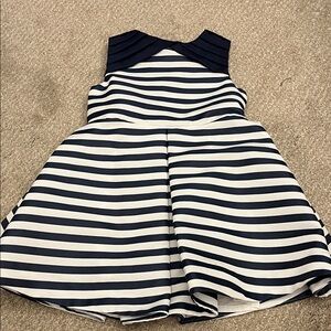 Jacadi Navy and White Striped Dress EUC
